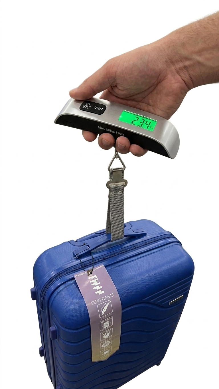 Digital luggage weighing scale.