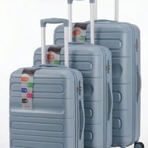 Sky Blue Power Flexible Rubber-Finish Medium Checked Suitcase (Size 27")