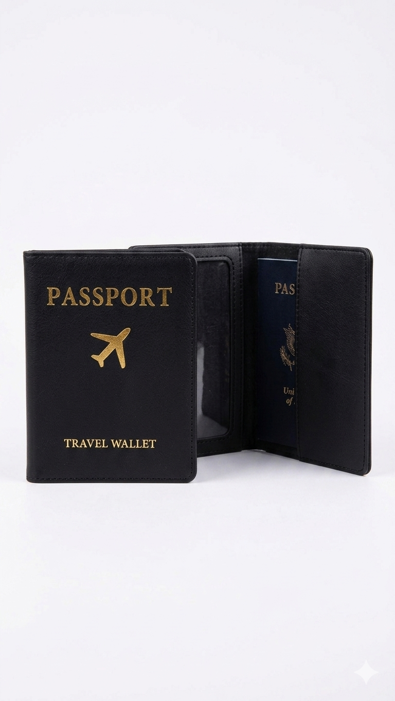 Elegant Leather Passport Holder & Travel Wallet